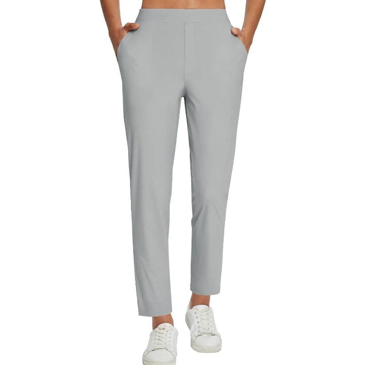 Vindra – Lightweight High-Waisted Zip-Pocket Ankle Trousers + 50% OFF