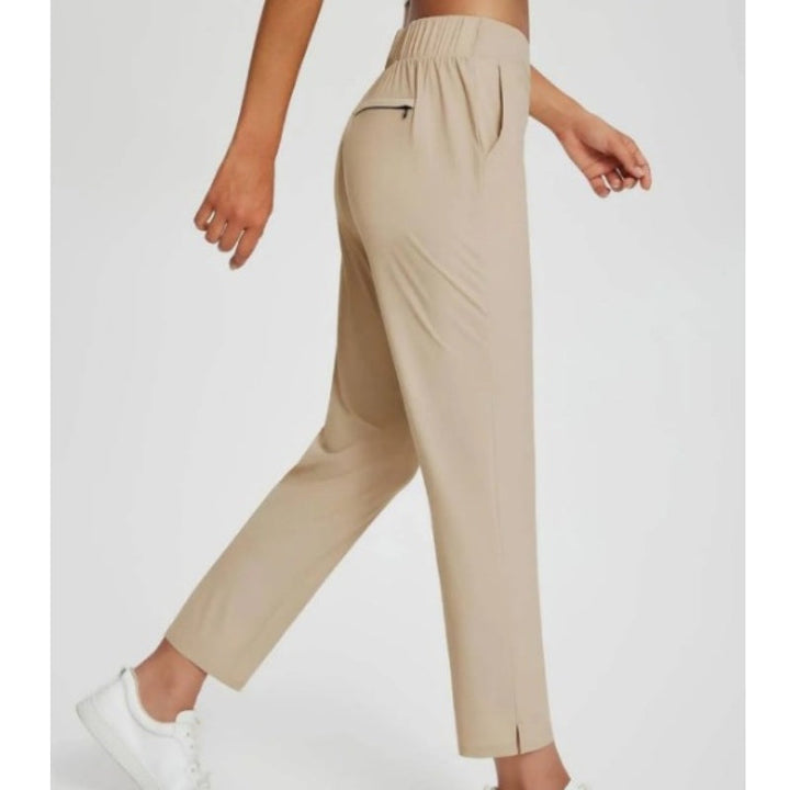 Vindra – Lightweight High-Waisted Zip-Pocket Ankle Trousers + 50% OFF
