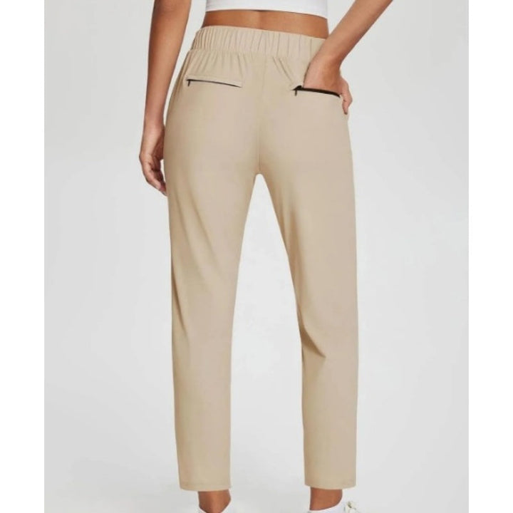Vindra – Lightweight High-Waisted Zip-Pocket Ankle Trousers + 50% OFF