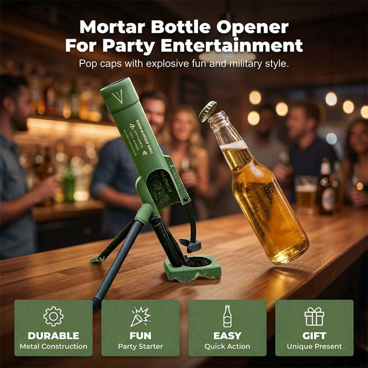 Salvo™ – Mortar-Launch Beer Bottle Opener &amp; Man-Cave Display Piece + 50%OFF