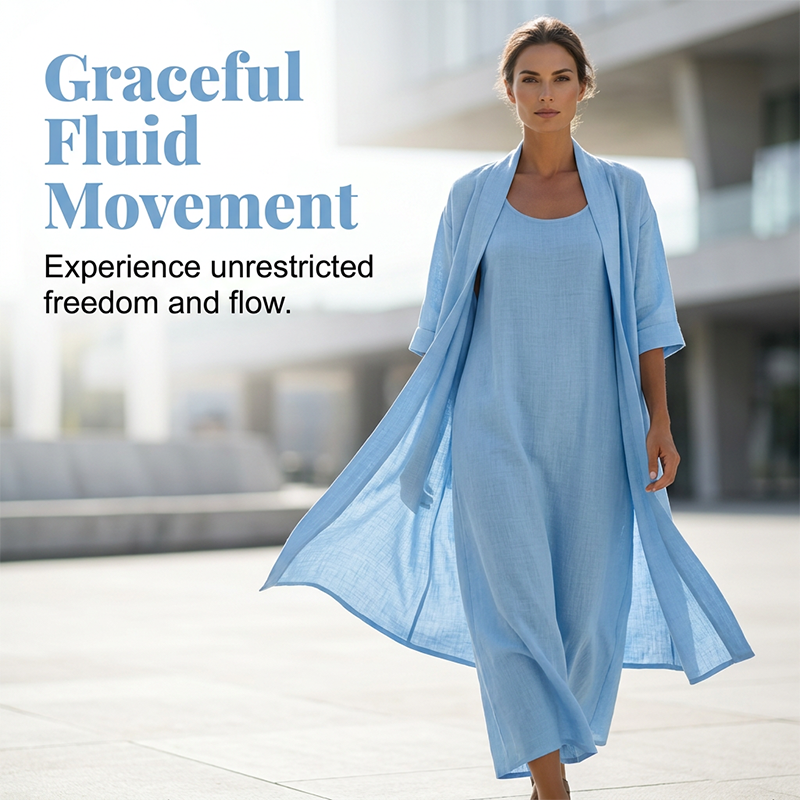 Lirelle™ – Breezy 2-Piece Linen-Blend Maxi Dress &amp; Duster Set + 50% OFF