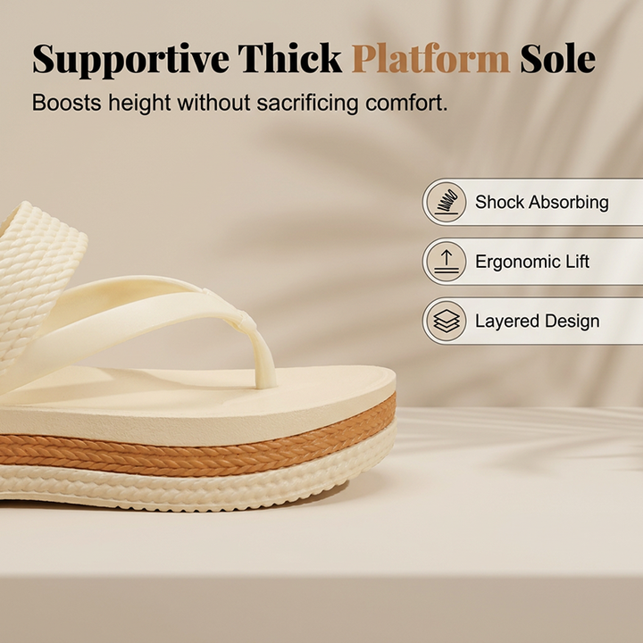 Solira™ – Cushioned Platform Flip-Flops with Woven Strap + 50% OFF