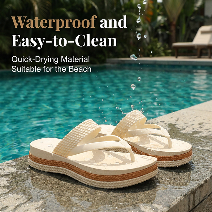 Solira™ – Cushioned Platform Flip-Flops with Woven Strap + 50% OFF