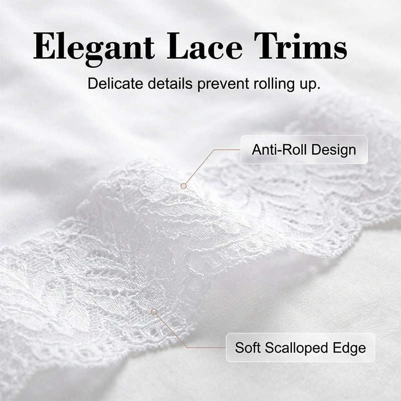 Glissette – High-Waist Anti-Chafing Slip Shorts with Lace Trim + 50% OFF