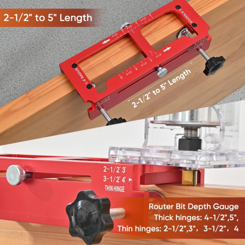 Mortisecraft – Adjustable Aluminum Hinge Mortise Jig Kit with Router Bit &amp; Chisel-Ready Templates + 50% OFF