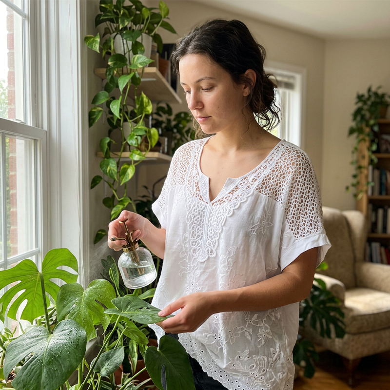 Lacewillow – Embroidered Lace V-Neck Blouse with Relaxed Fit + 50% OFF