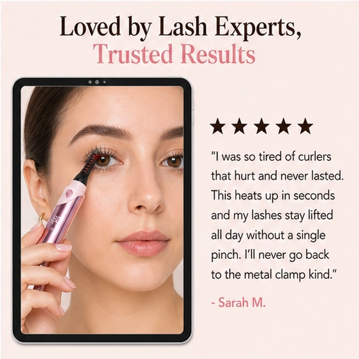 Lashelle – Heated Eyelash Curler with 4 Heat Levels &amp; Digital Display + 50% OFF