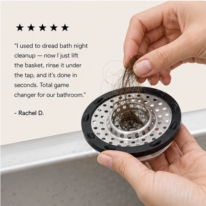 Steelbrook – 3-in-1 Pop-Up Stainless Steel Sink Stopper &amp; Strainer + 50% OFF