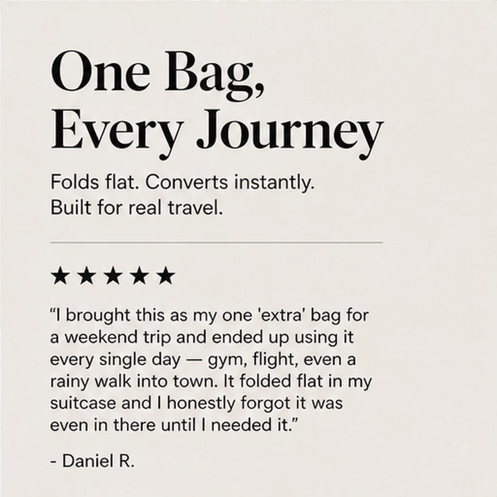 Trivoy – Foldable 3-in-1 Water-Resistant Travel Backpack + 50% OFF