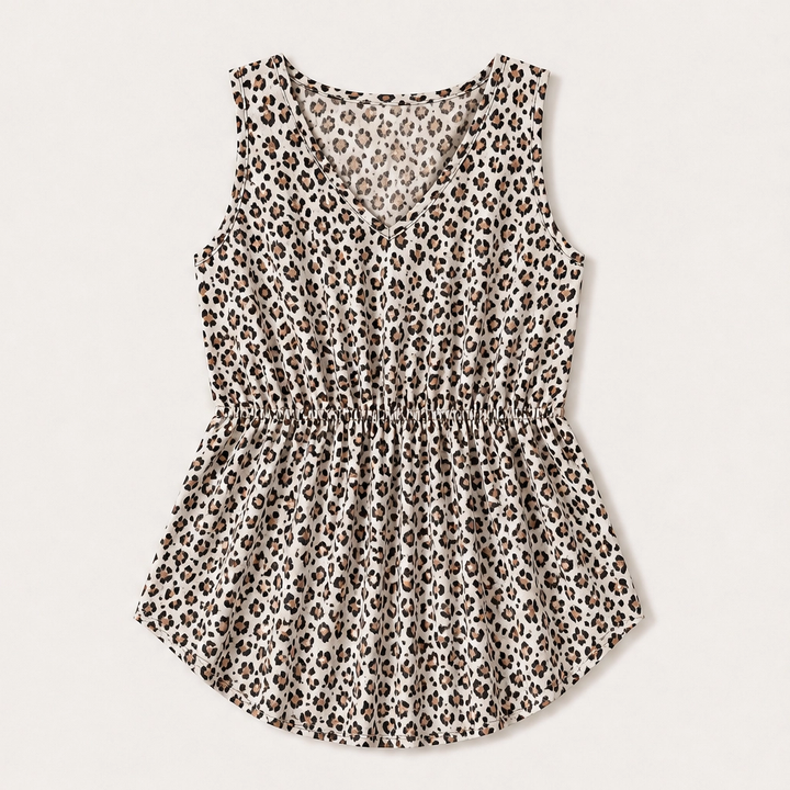 Willowmere – Flowy Pleated Peplum Sleeveless V-Neck Tank Top + 50% OFF