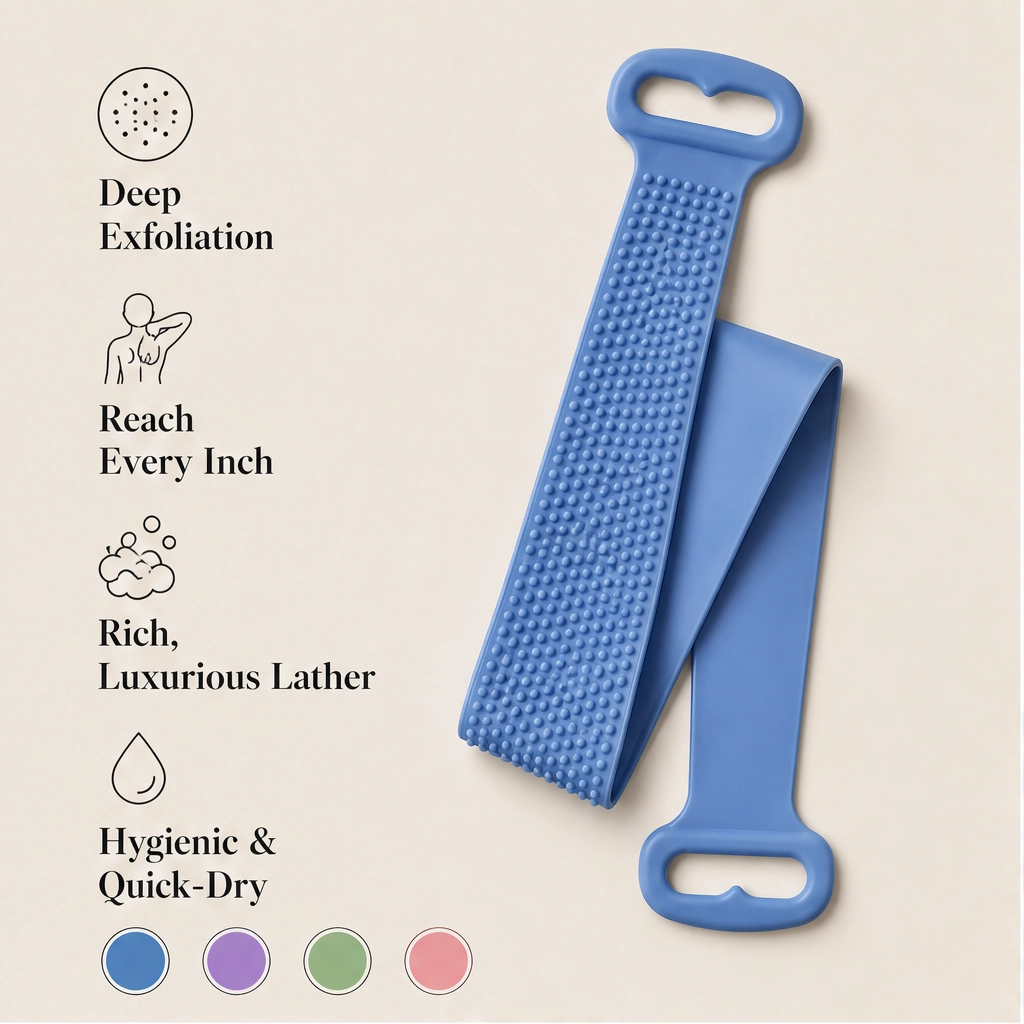 Verglow – Dual-Sided Silicone Back Scrubber &amp; Body Massage Strap + 50% OFF