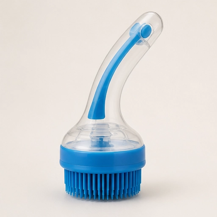 Scrubble – 2-in-1 Pet Bath Brush with Shampoo Dispenser &amp; Long Handle + 50% OFF