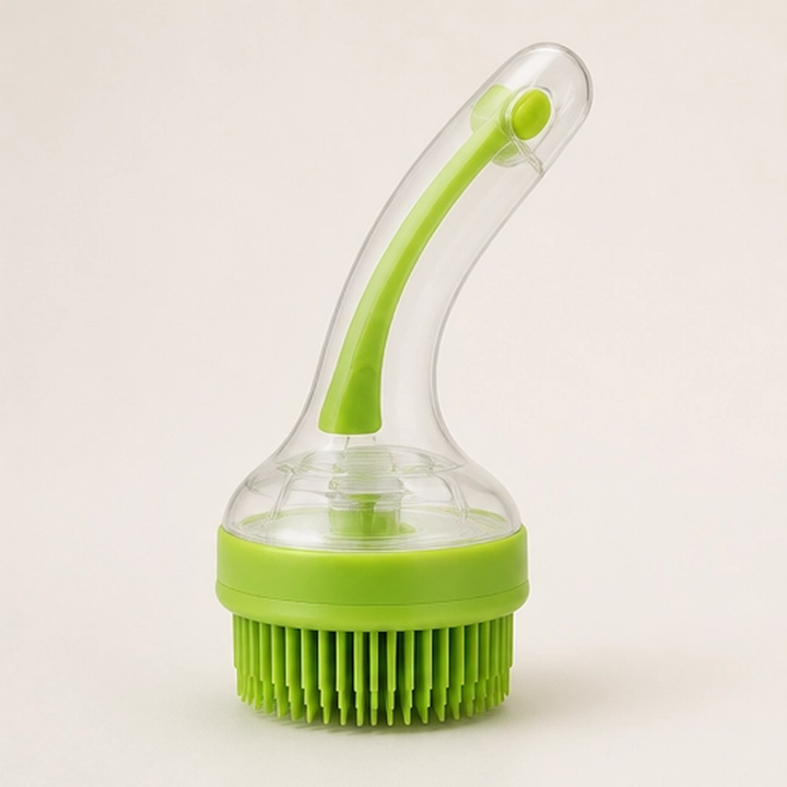 Scrubble – 2-in-1 Pet Bath Brush with Shampoo Dispenser &amp; Long Handle + 50% OFF