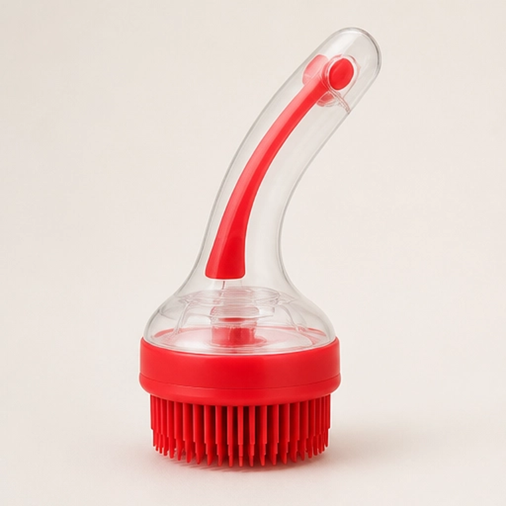 Scrubble – 2-in-1 Pet Bath Brush with Shampoo Dispenser &amp; Long Handle + 50% OFF