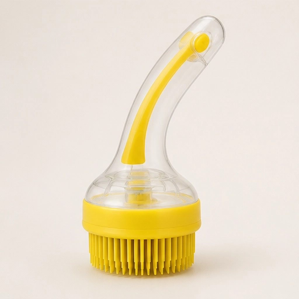 Scrubble – 2-in-1 Pet Bath Brush with Shampoo Dispenser &amp; Long Handle + 50% OFF