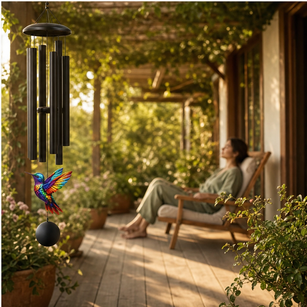 Willowdale – Deep-Tone Aluminum Wind Chime, Hand-Painted Birds, Garden &amp; Memorial Decor + 50% OFF