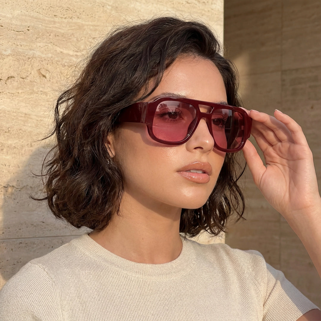 Ambré™ – Oversized Square Tortoiseshell Sunglasses with UV400 Protection + 1+1 FREE