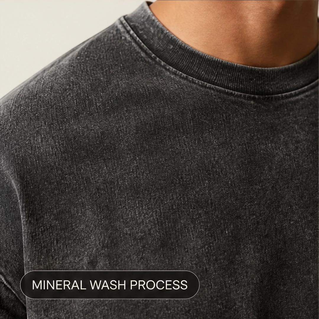 Millcroft – Heavyweight Acid Wash Oversized Cotton Tee + 50% OFF
